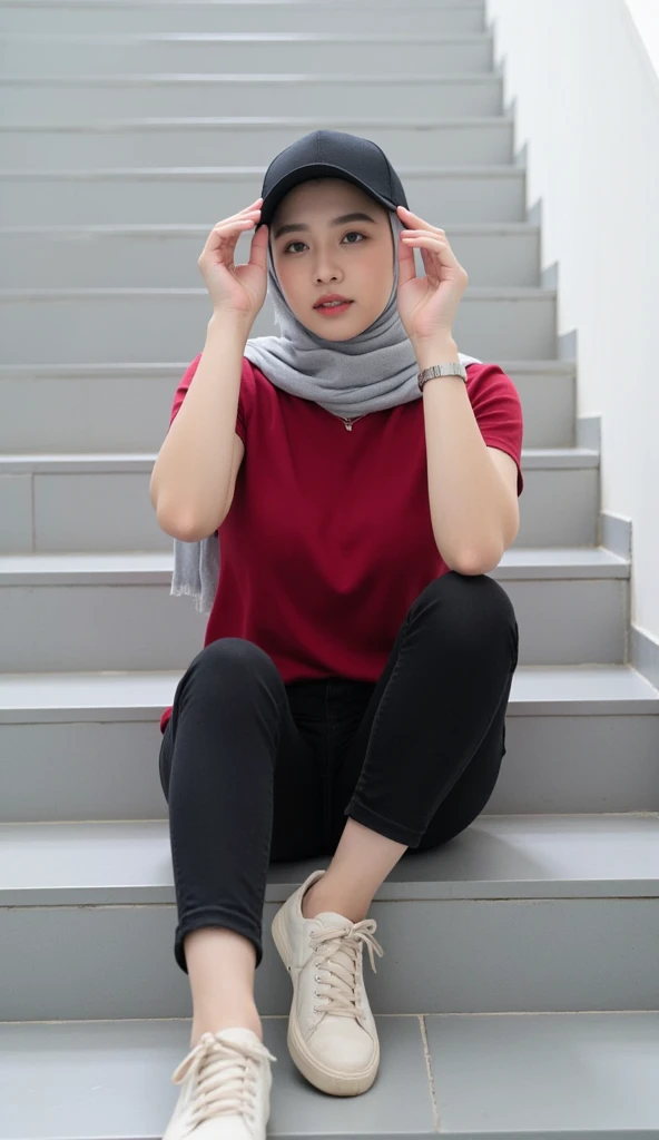 1 hijab girl, hijab silk, shinny hijab, wet clothes, ultra detailed, big breast, shinny clothes