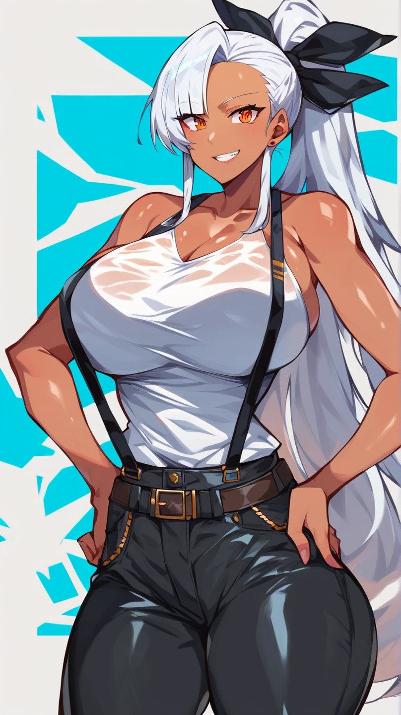 (Obra de arte, melhor qualidade), (high resolution, ultra-detalhado), (absurdos, Anatomia perfeita), ao ar livre, 1 garota, Sozinho, vestir, Interjection, seios grandes, bronzeado, colar, mangas brancas, coxas, muscular, coxas, corpo todo, sacerdotisa, igreja, religous, pants, casaco, estacionar, botas, May