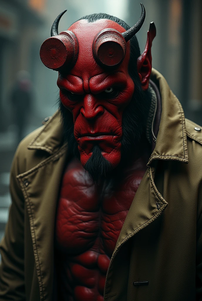 David harbour  as Hellboy realistic as movie description