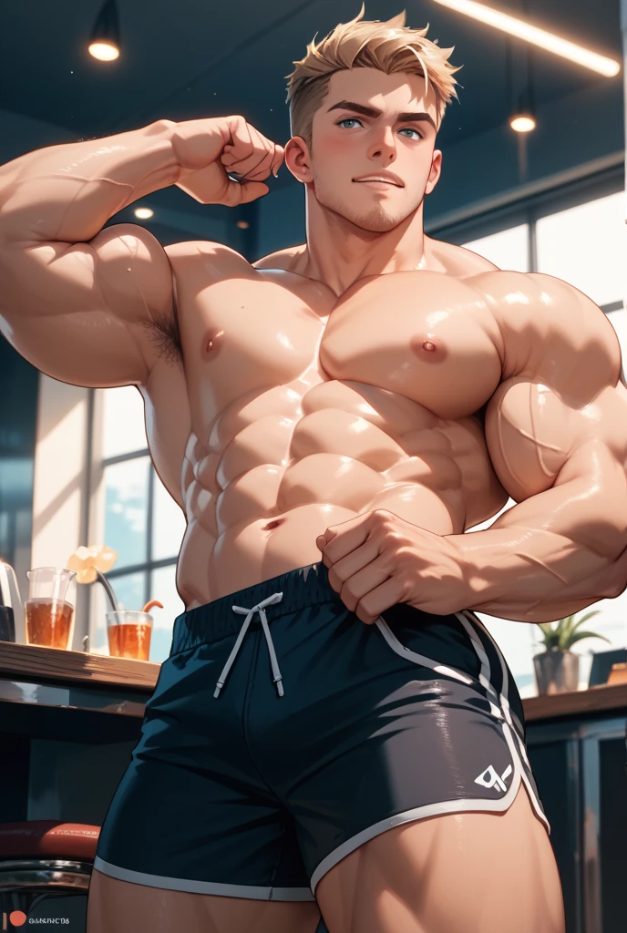 best quality, masterpiece, handsome man, muscular bodybuilder, mature facial features, shouting out, exaggerated tiny waist, construction safety gear, hardhat, toolbelt, kneeling wide, he pinches his own nipples, extremely explosive cumshot, spraying cum, construction site, perfect fingers, he takes a selfie with phone, front view, pov from below, sexy, gay, homoerotic, perfection, no watermark, no logo, no signature