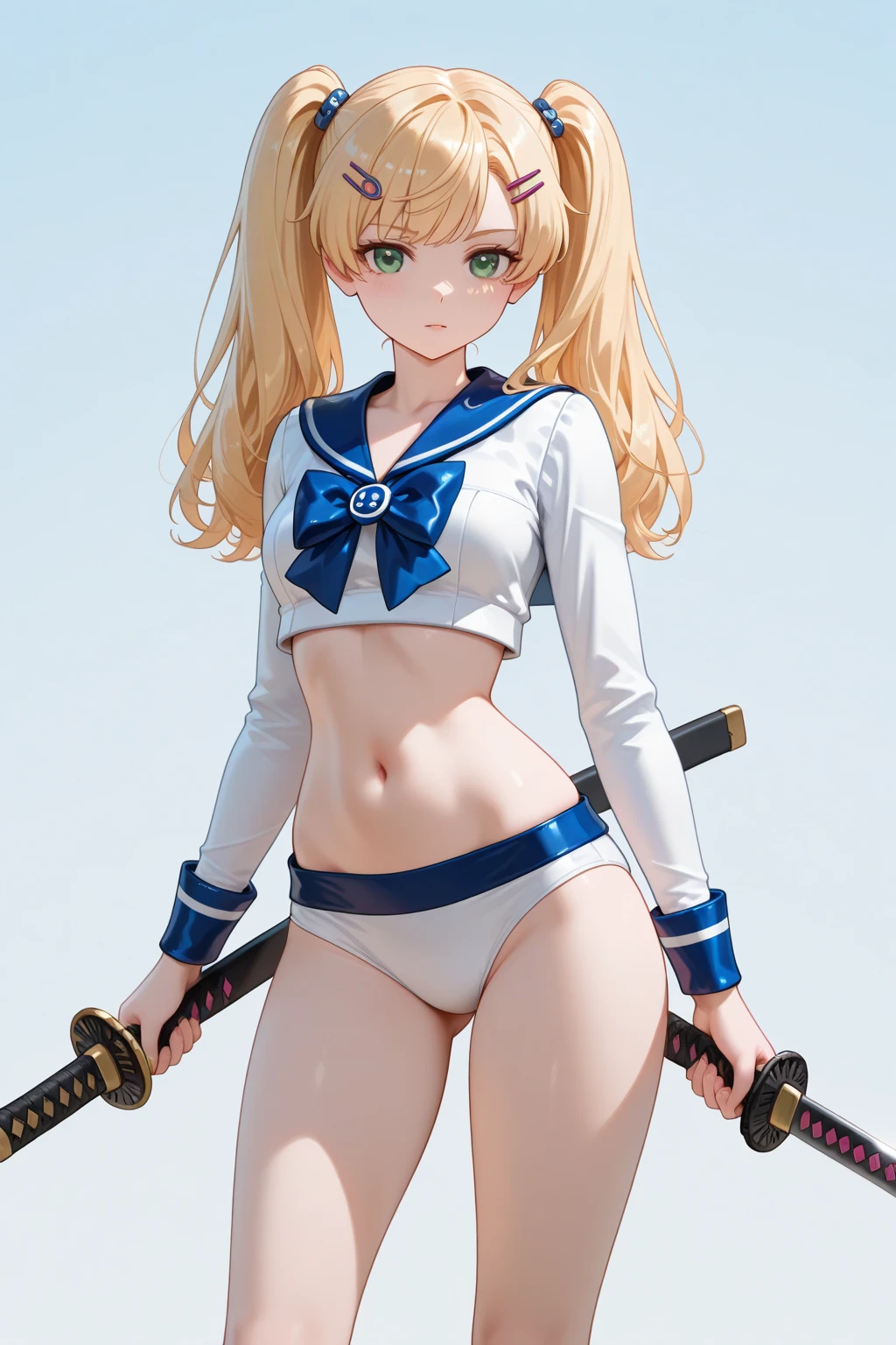 masterpiece,(ultra-detailed),1girl, mysterious heroine xx \(fate\), half_eyes,smile,open mouth, swimsuit, white bikini, side-tie bikini bottom, shrug \(clothing\), jacket, thigh strap, wristband, large_breasts, ocean, splashing,blonde_ponytail,open_legs,cap,happiness,dynamic_jumping