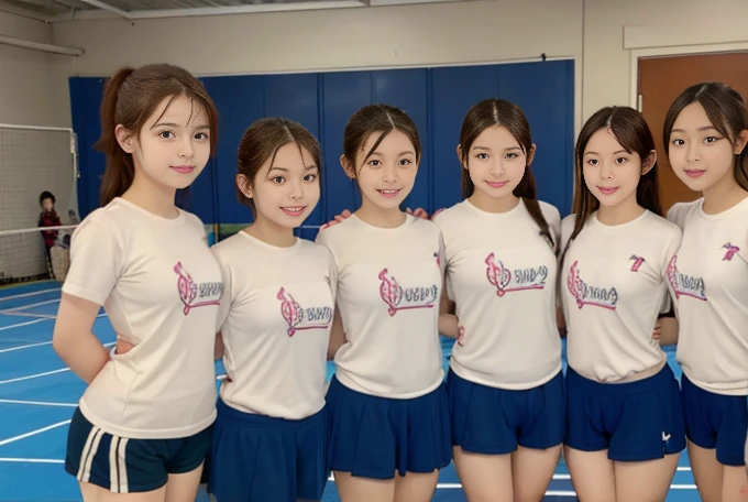 there are many girls in blue leopers posing for a picture, twice, with teal clothes, eora, teal uniform, cottagecore!! fitness body, a-pose, iu, shot on nikon z9, various poses shooting photos, stylish pose, various pose, ballet style pose, pose, attractive pose, by An Gyeon, cool pose
