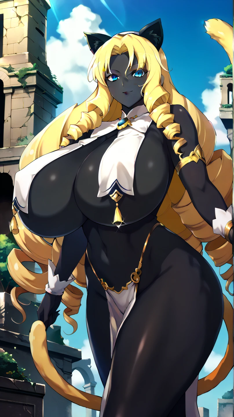 (masterpiece:1.3), (best quality:1.2), (ultra-detailed:1.0),1girl, full body,Backlighting, ,dark-skinned female,dark skin, animal ears,white hair,blue eyes,sunglasses,cat ears,eyewear on head,long hair,cleavage,gloves,tail,elbow gloves,smile, standing, kimono, judo, curvy, huge breast, standing, full body, boots, pantyhose, black body suit, superhero costume,superhero