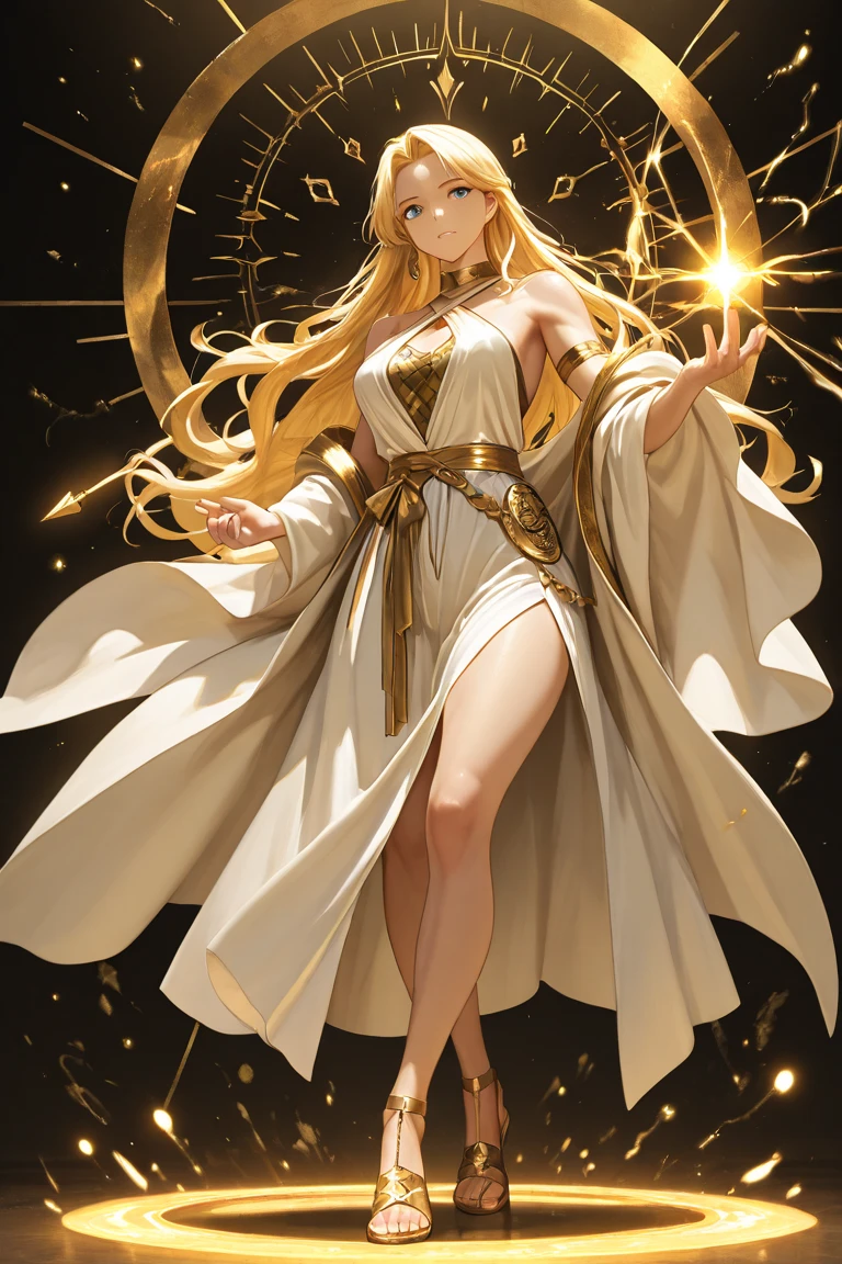 Anime girl standing on platform，The girl wears a crown on her head，Raise the scepter with one hand，white dresses, Anime goddess,Beautiful celestial mage, ethereal anime, beautiful fantasy anime, high detailed official artwork, Anime fantasy illustration, queen of ice and storm, ((a beautiful fantasy empress)), trending on artstation pixiv, Digital art on Pixiv