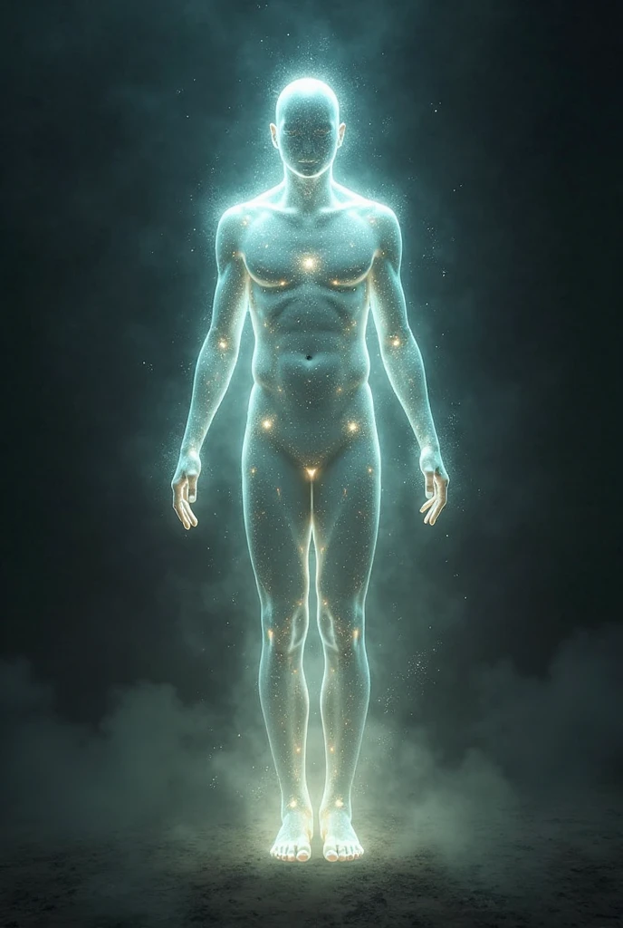 Man made of light,write"light Walker " at the bottom 
