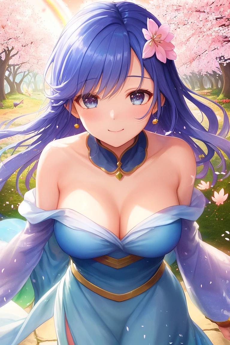 ((Highest quality, Tabletop)),  ((Style - Swirl Magic):0.75)
One Girl,(((masterpiece)))、((超detailedな、Highest quality、High resolution、Cinema Lighting))、whole body、From above、whole bodyショット (1 girl)(Rainbow Hair、Colorful Hair、Half Blue、Half pink hair:1.2)(Both sides up)(Green Eyes)、eye shadow、eyeliner、Glowing Eyes、Hyper Detail Eye、Complex eyes、Beautiful Eyes、((Sparkling blue eyes))18-year-old girl、A seductive smile、detailed, Crimson Light, detailed background, Pink rose field, White ????????, Scary Clouds, Light Particles, sitting on roses,
