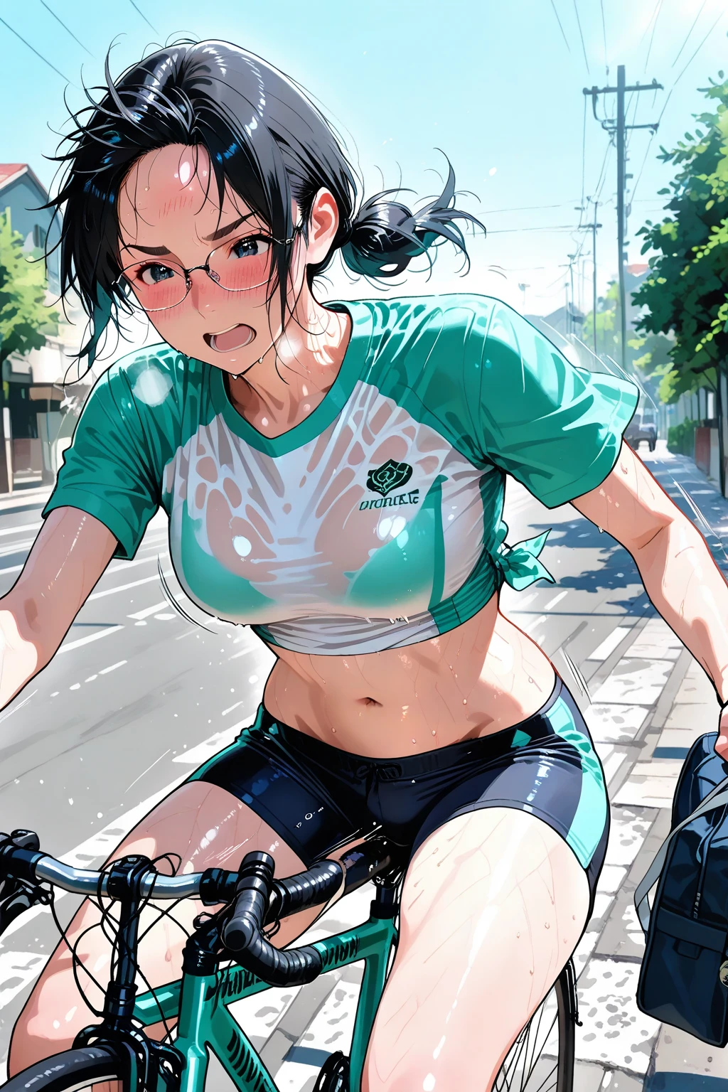 Masterpiece
(woman,The facial expression is accurate,Anime style face,greenish blue eyes )
Group
((((Riding a bicycle)))
((((The location is a mountain on a bicycle path.))))
((((womanは自転車操車))))
8k((((Bicycle clothes))))
8k(((((Wet with sweat)))))
((Staring at me))
Emphasize the breasts and draw the body
((Wiping sweat off with the clothes you're wearing))
((Wiping sweat off with the clothes you're wearing))
((Wiping sweat off with the clothes you're wearing))
((Wiping sweat off with the clothes you're wearing))
((Wiping sweat off with the clothes you're wearing))