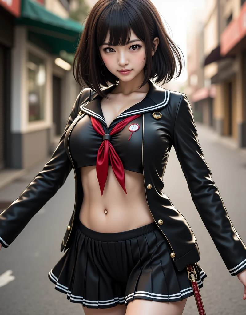 Black-haired Glasses Mini uniform chairman Tsundere High school girlicro Bikini:1.6))