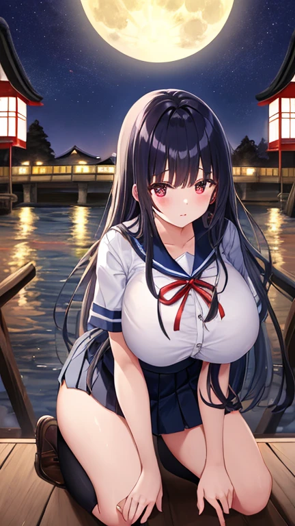 (high resolution:1.3), (16k, Detailed Images), winter、Girl secretly showing her nipples at the amusement park