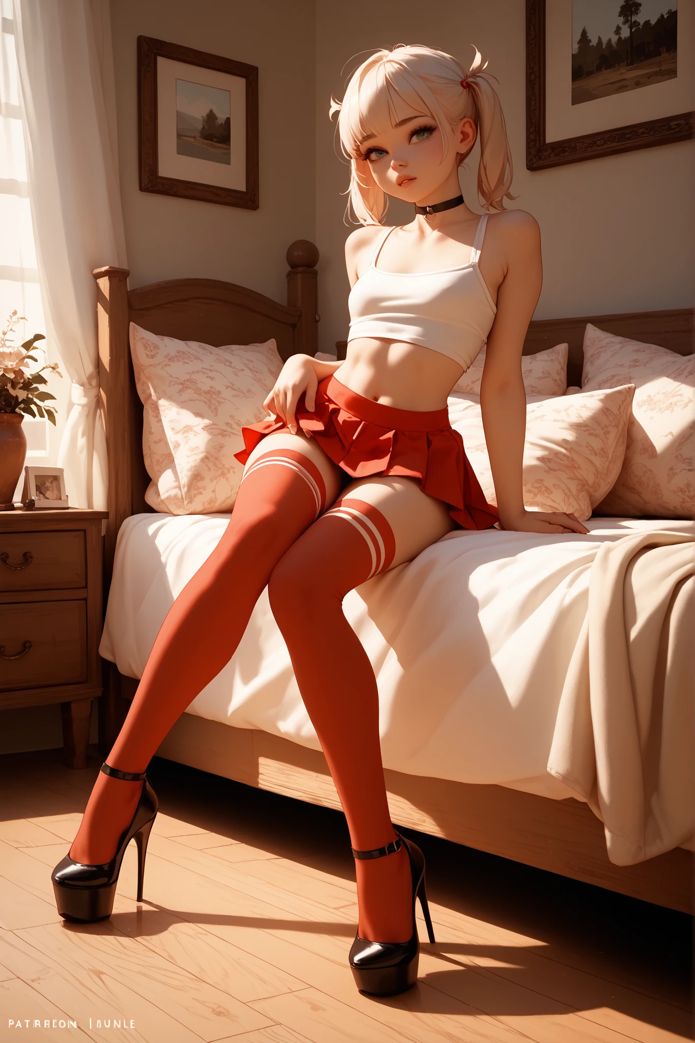 score_9,score_8_up,score_7_up,score_6_up,ziprealism,(masterpiece:1.2, best quality, absurd res, ultra detailed),photorealistic,realistic
aerith gainsborough,flat chest,tight crop top,(high heels:1.1),white thighhighs,white panties,skirt,slender,skinny,wallpaper,huge filesize,incredibly absurdres,absurdres,rating_explicit
cameltoe
Porta 160 color,shot on ARRI ALEXA 65,sharp focus on subject,(wet panties:0.8)
<lora:Photo Style SDXL_LoRA_20r_10e_22i_nr32_a16_Pony Diffusion V6 XL:0.7>