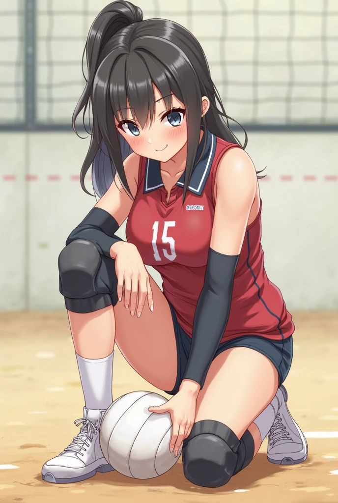 unity 8k wallpaper, anatomically correct, (((masterpiece))), (((best quality))), (((ultra detailed))), (((high-resolution))), ((Ultimate cutie)), perfect hands, perfect finger, (((good anatomy))), detailed beautiful face, shiny hair, (((gyaru))), (potbelly), (curvy), medium breasts, ((Thick thighs)), (((solo))), ((seductive smile)), (((blush))), (Eyes are heart marks), (heart shaped pupils), ((trembling)),
BREAK, (((sit astride the perfectly spherical shape 6-inch volleyball))), (((Straddling a perfectly spherical 6" volleyball))), (((Perfectly spherical 6" volleyball fits perfectly crotch))), BREAK, (((Rub the Perfectly spherical 6" volleyball against crotch))), (masturbation),
BREAK, adidas, (Collared volleyball uniforms), sleeveless, ((buruma)), ((kneepad)), ((pussy juice stained)), (elbow pad), (((sweat))), (((covered in sweat))), ((deep breathing)), in Volleyball Court, indoor, lighting, looking at viewer, full body, (spoken heart)