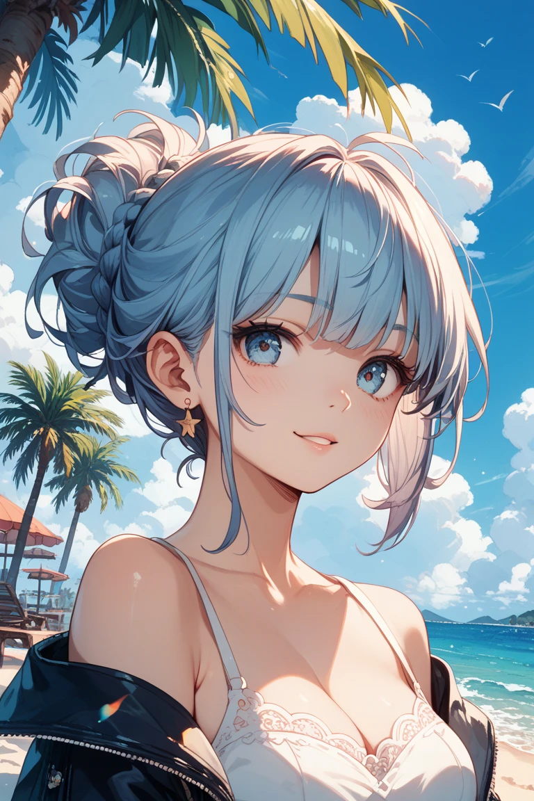 young girl silver hair short hair red eyes irreverent face look down thin body thin thighs small breasts small ass toned body blue sky cloud hair blowing in the wind high quality High resolution 8K vampire watercolor natural feel bridge of the nose ((最high quality)), ((masterpiece)), (get used to it), dignified face grassland close up of face Beautiful as a goddess whole face lipstick eye shadow naked ID photo style long eyelashes Accurate No decoration Bare skin No accessories 全naked 8 life size can'I can'I can'I can'I can't see the nipples landscape swimsuit