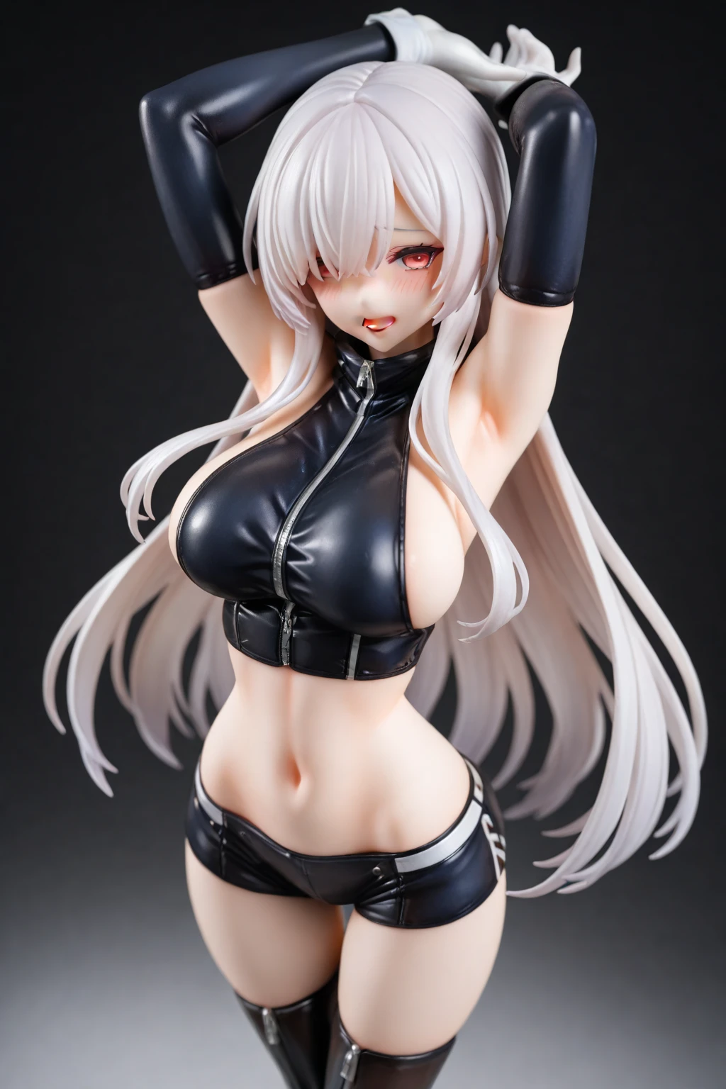 ,(Simple Background), woman alone, View your viewers, Silver Hair,(gigantic breasts), blue eyes, Very long twin tails, Very long hair,black zentai,,Small Ass,skinny,Thin legs