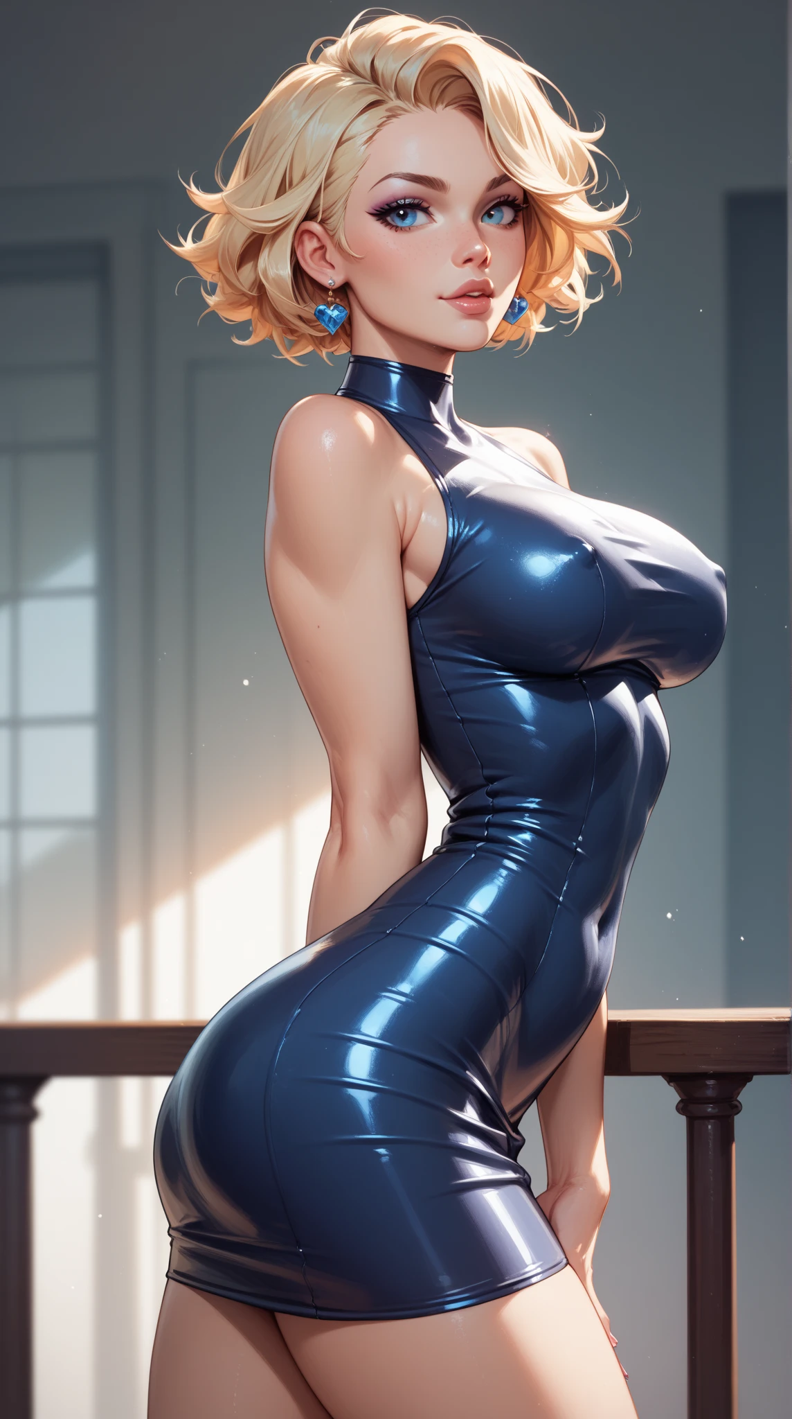 korean idol japanese mature (chubby round face) ((Latex super glossy mirror metallic navy blue school swimsuit that reflects light and shines.)) ((Blonde with bangs)) ((blonde short hair)) My cheeks turned red from embarrassment ((Glasses)) ((midsummer jungle)) ((restrained with lots of chains)) ((Bright red rouge plump lips)) duck mouth ((Watery eye)) ((Showing off her beautiful sweaty armpits)) (Sweaty armpit pussy) ((Her face is flushed with a lot of sweat and white lotion and feels intense orgasm.)) open leg ((A shot of an obscene, perverted mature woman with a lot of lotion and a lot of sweat running down her face and getting sticky and stuffy from below.)) looking at the camera Eyes meet