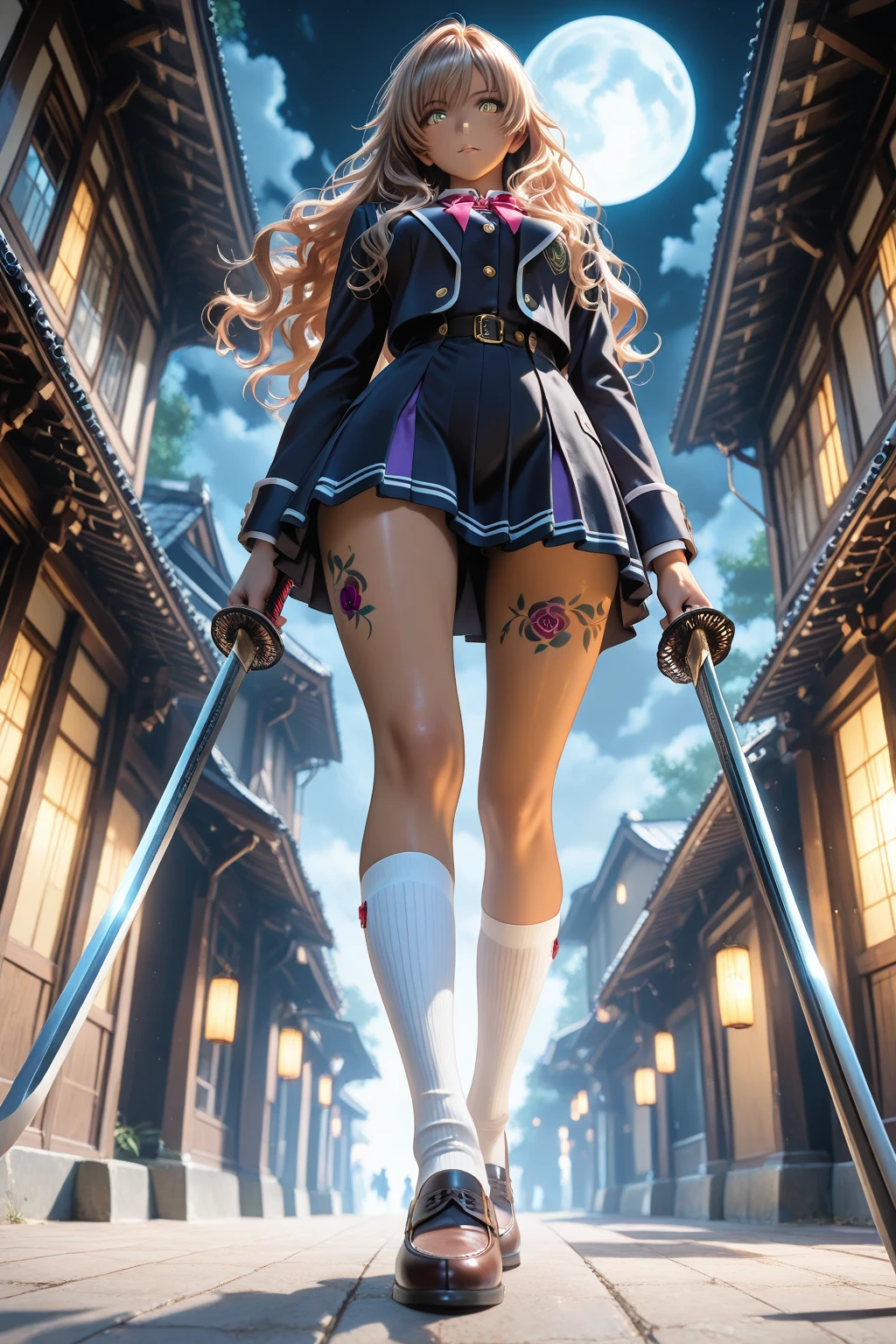 <lora:add_detail:1> <lora:copax_charm_eu:0.0>
(photorealistic,masterpiece, best quality, ray tracing, volumetric lighting, ssao shadows, detailed, intricate, colorful), 
face surprised, from back, 
1girl,blonde,brown eyes,cape,belt,miniskirt,pink skirt,thighhighs
 <lora:fate testarossa:1>