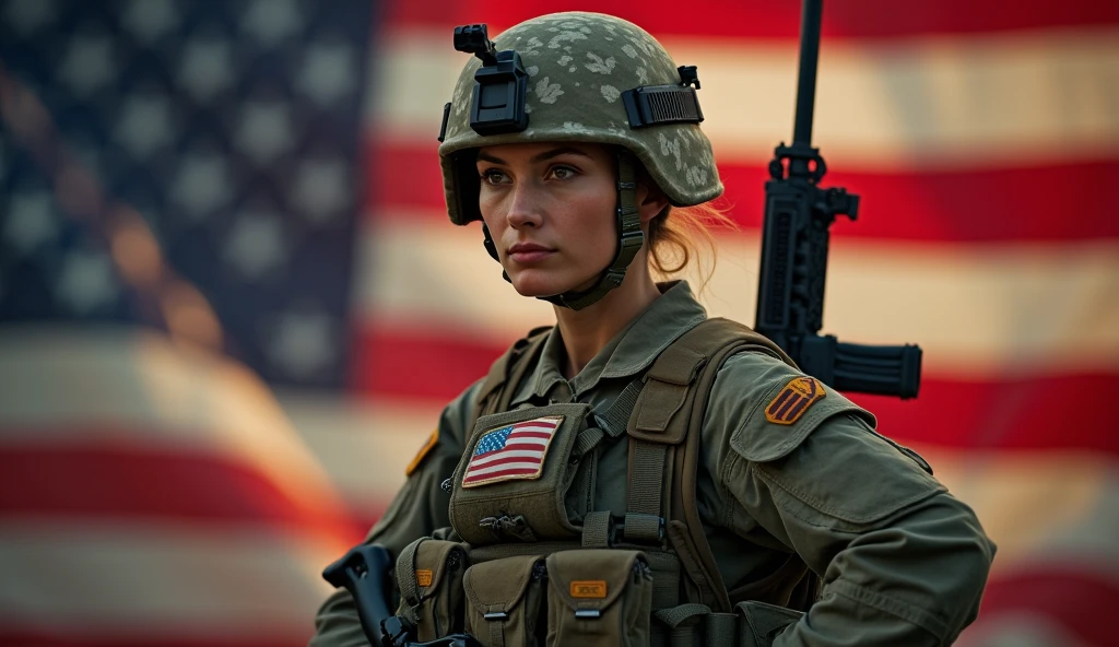 a photography at night of a battleground with 1 stunningly gorgeous 20 years old woman from the army holding a riffle standing face of the camera, (masterpiece:1.3), front picture, braids on 1 side, messy hair photorealistic, (full body in the picture:1.2), panorama, landscape, photography, best quality, night shot, intricate details, perfect detailed face, gray, black, incendie in the background, contrast, depth, texture, detail, clutter and mess everywhere, (downtown:1.1), (destroyed city:1.1), (destroyed buildings:1.1), black smoke in the background, very serious face, very menacing face, (beautiful realist sky at dusk:1.2), woman face, dark clouds, field full of corpses in the background, (long hair:1.1), (blond hair:1.3), stunning blue eyes, sharp eyes, (modern military clothes:1.2), (camo clothes:1.2), (fully dressed:1.2), (riffle in hands:1.2), (stains of dirt and blood on her body and face:1.2), industrial, gloomy ambiance, composition, light, shadow, reflection, refraction, vanishing point, horizon line, focal point, (Ukrainian flag laying on her shoulders), realist AK-74 series, epic, wound, dramatic