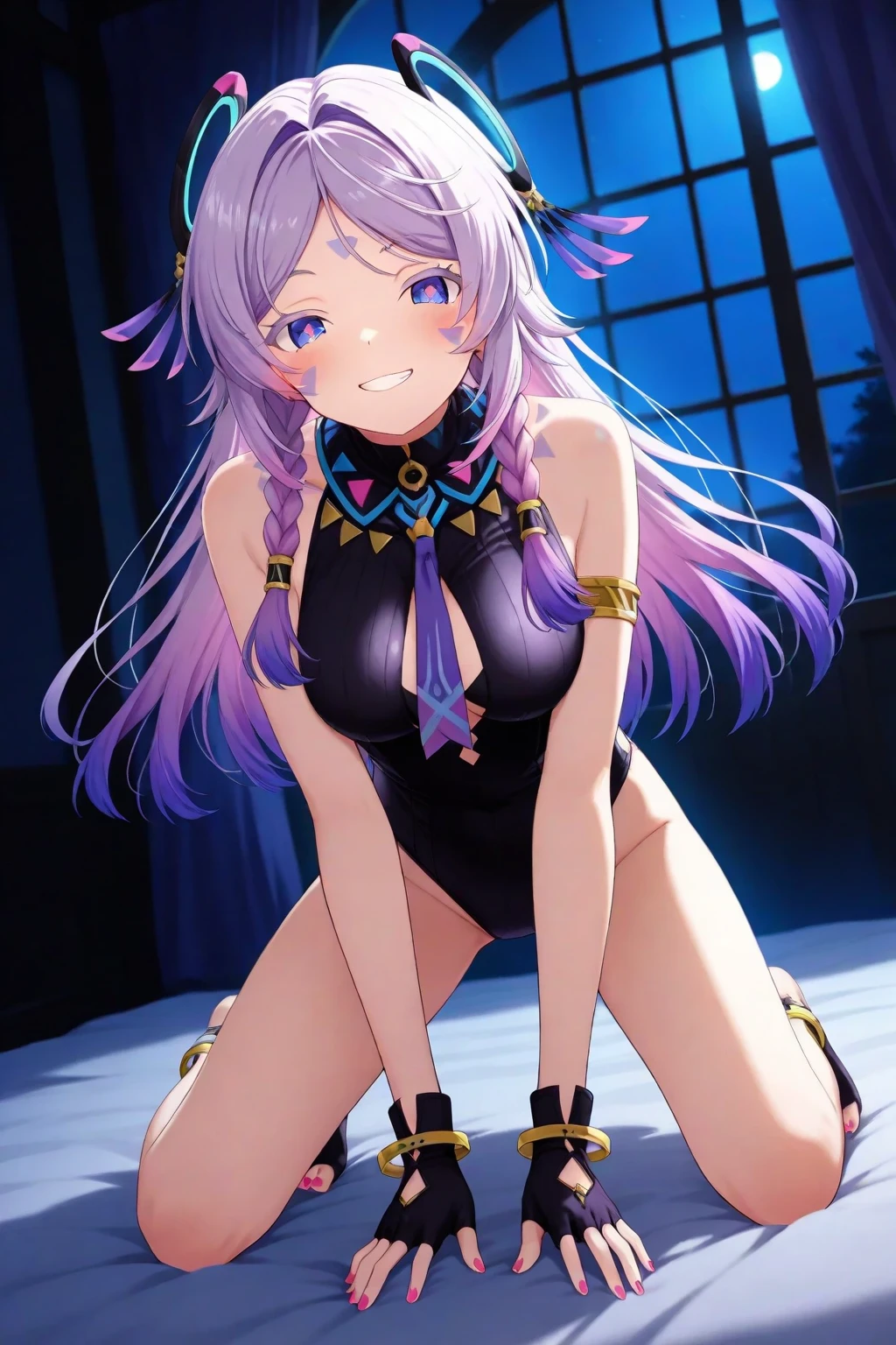 anime girl with long purple hair and purple bra top, seductive anime girl, juri misaki, anime waifu, ecchi anime style, anime moe artstyle, zerochan art, anime goddess, (anime girl), miku, anime monster girl, in a bikini, is wearing a swimsuit, anime girl, digital anime art!!, waifu, pretty anime girl