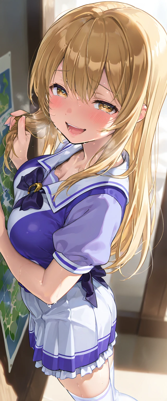 ((Highest quality)), ((masterpiece)), (detailed), One girl, sexy crying park primary school student nipples naked blond hair long hair 巨乳