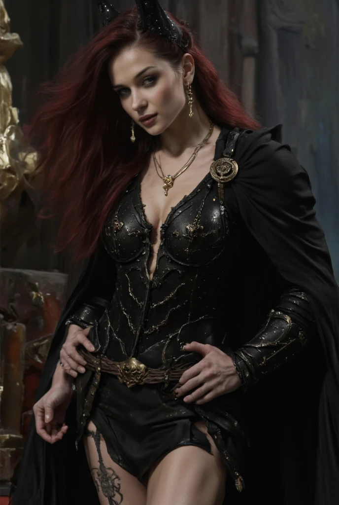 debannwoll as Triss Merigold in The Witcher, film still, action scene <lora:debannwoll-os600:1.2>