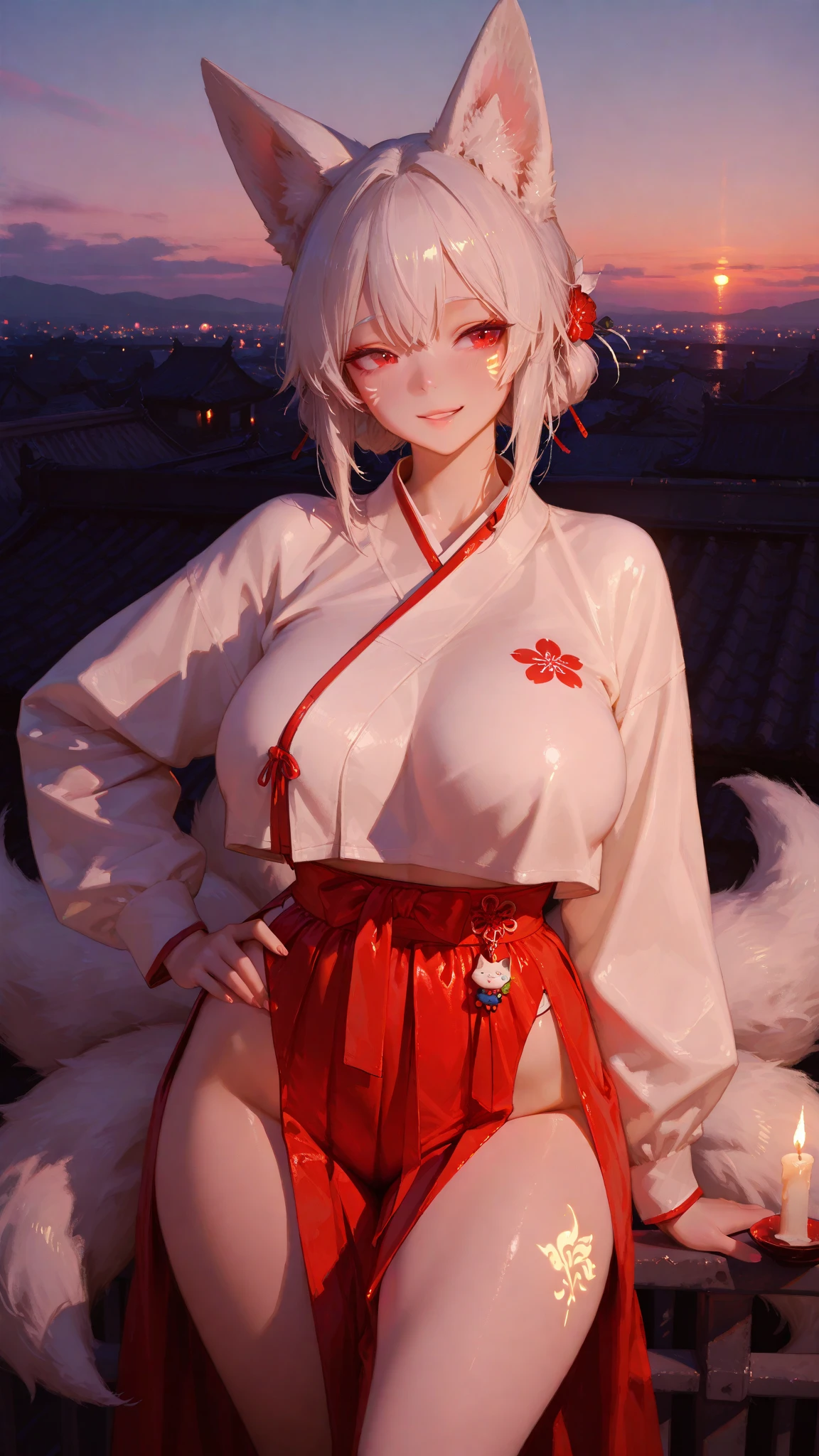 (masterpiece:1.2, best quality), age difference, 3girls, 19yo, , 18yo, , , (small breast:1.5), green eyes, white hair, (big white fox ears), ginger hair, (big ginger fox earlack hair,  (big black fox ears),(white kimono), (black kimono), (red kimono), (topless:1.2), naked breast, nipple, sitting on a bench in a park, hugging, blush, smile, shy, autumn, yellow and red leaves, sun rays, anime minimalist, watercolor, (spread legs:1.4)