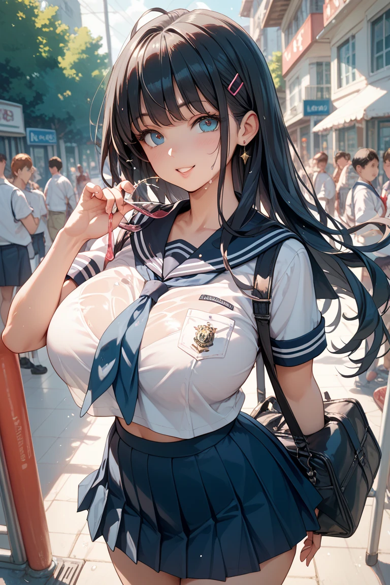highest quality、High resolution、detailed background、beautiful and detailed face、beautiful and smooth skin、skin texture、Beautiful girl in her 20s、(two beautiful girls:1.5)、(huge breasts:1.3)、(with a happy expression on her face, She lifts up her skirt and shows me her panties.:1.5)、emphasize the chest、emphasize cleavage、sexy pink and black floral embroidery bra、sexy pink and black floral embroidery panties、black hair、cute編込みヘアスタイル、(Inside the plane、in flight、Uniforms for overseas flight attendants)、(sailor color:1.5)、Providing food and drinks、Accommodating special dietary requirements.、sexual expression、sexy pose、panty shot、cute、camel toe