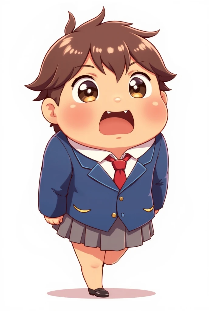 masterpiece,highest quality,MARUI MITSUBA,brown eyes,brown hair,hair ribbon,short twin tails,mitsudomoe \(shape\),completry ,,tears,teeth,