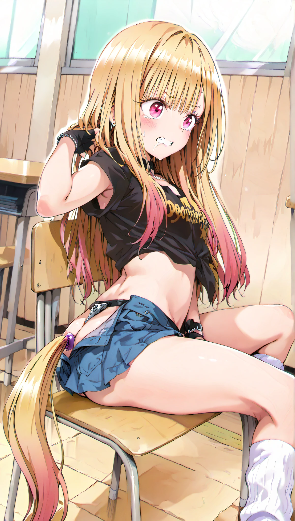 Highest quality,masterpiece, Highest Resolution, 1 girl, nsfw, full naked, pov, sex, cowgirl position, indoor, bed, (flat chest:2.0), pink nipple, blush, smile, spread legs, penis in pussy, horse ears, horse tail