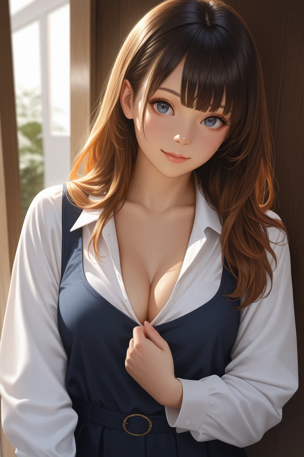 Beautiful lawyer、(alone, 40 years old、Ultra detailed face、Detailed lips、Detailed eyes、double eyelid、Brunette bob hair, color々なcolorのブレザー、White dress shirt、Tight micro mini skirt)、Reading at a desk、at the library、Perfect hands, Perfect Fingers, Perfect breasts, Exactly, Perfect body, Perfect Face, Perfect Image Realism, Detailed Background, Detailed costume, maikurobiki、Unbuttoned shirt、Lewd Librarian、Hyperrealism、Photorealistic、Unreal Engine、Maximum resolution 8K, (masterpiece), Very detailed, Professional