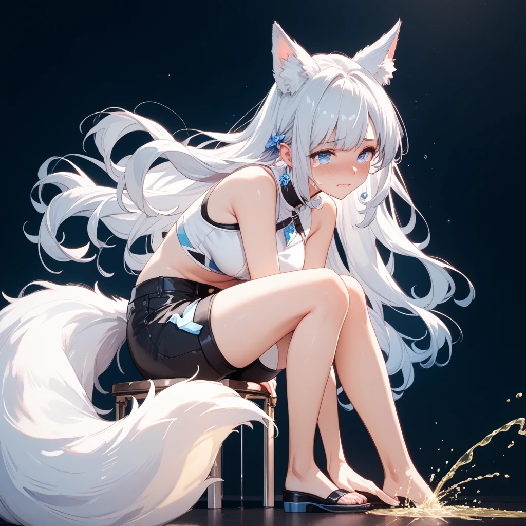 anime girl with cat ears and tail in a white bikini, neferpitou, holo is a wolf girl, anime catgirl, white cat girl, cute anime catgirl, seductive anime girl, beautiful anime catgirl, white - haired fox, holo if a wolf girl, wolf ears, attractive cat girl, nyaruko-san, anime moe artstyle
