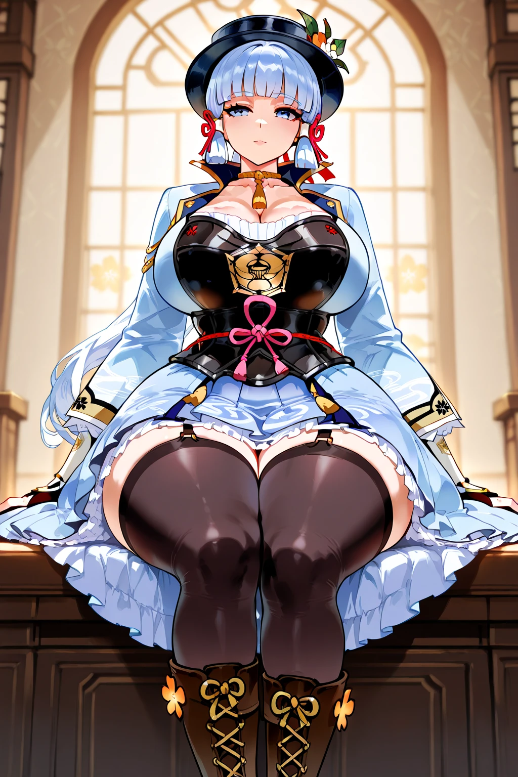 Camel Toe:1.4、(Sweat)、(vapor)、(((Long gloves:1.3)))、、Knee-high socks、Open your thighs wide to the left and right、crouch on the ground、Show the audience your crotch, (、, Spread your legs:1.3, ))、1、Absurd、、golden headband、Flat lighting、elevation、sexy pose、Highest quality、Complex、Surreal、perspective, Very detailed, Detailed Background, shape、1 Girl、alone、Big Breasts、A light smile, Embarrassing, blush, (()), Long gloves、- Elbow hand pockets、、sexy、Sensual, Huge breasts, White Chinese Dress, (Maid clothes:1.3),), Bridal Legwear, (Asymmetrical legwear:1.1), Lace trim, (Showgirl skirts, Cross lace skirt, Tight Skirt, See-through skirt:0.5), , Single Bridal Gauntlet, (Bridal Garter:1.1), A beautiful woman with supple curves, Bare shoulders, ,Knee-high socks、Long gloves,Knee-high socks、Long gloves、Fascinating、invite、sexy、dynamic、squat。Spread your legs。Sitting、