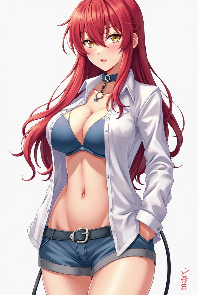 Izayoi Seishin artstyle, (score_9, score_8_up, score_7_up), (best quality, masterpiece),perfect anatomy,(aesthetic,very aesthetic),official style, (ultra-high resolution), Masterpiece, raw,  beautiful art, professional artist, 8k, Art style by sciamano240, very detailed face, very detailed hair, perfectly drawn body, beautiful face, （（（Perfect figure，figure，独奏， White and tender skin，（（（cyberpunk，purple jacket,long shirt，navel，black shorts，black thighhighs，zipper ））），（（（Karinuzumaki，red hair，long hair，glasses，red eyes，））），((masterpiece)),high resolution, ((Best quality at best))，masterpiece，quality，Best quality，（（（ Exquisite facial features，Looking at the audience,There is light in the eyes，(（（Lol，Happy，blush））），））），（（（Light and shadow，Huge breasts））），（（（Looking at the camera，black background，Bend forward)))