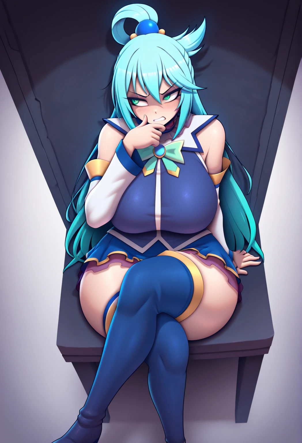 highest quality, Super detailed, masterpiece, アニメ, One Girl, alone, Cure Sky,Blue Hair,Long Hair, Feather hair ornament, skirt. tiara, Wrist cuff, (Black shorts), Black shorts under skirt, boots, (Shiny fabric), Black Gemstones, Are standing, blush, (Beautiful fine details), Highly detailed face, Perfect lighting, Highly detailed CG, (Perfect hands, Perfect Anatomy), Shiny material, Blue ribbon, jewelry, Latex gloss,Red Eye,dark aura,Straight hair,Blackwing,Black Dress,Long skirt,spoken heart,heart,nsfw,vaginal,Sex,cum in pussy ,On the bed、Inside the room,anal,breast milk,pregnant