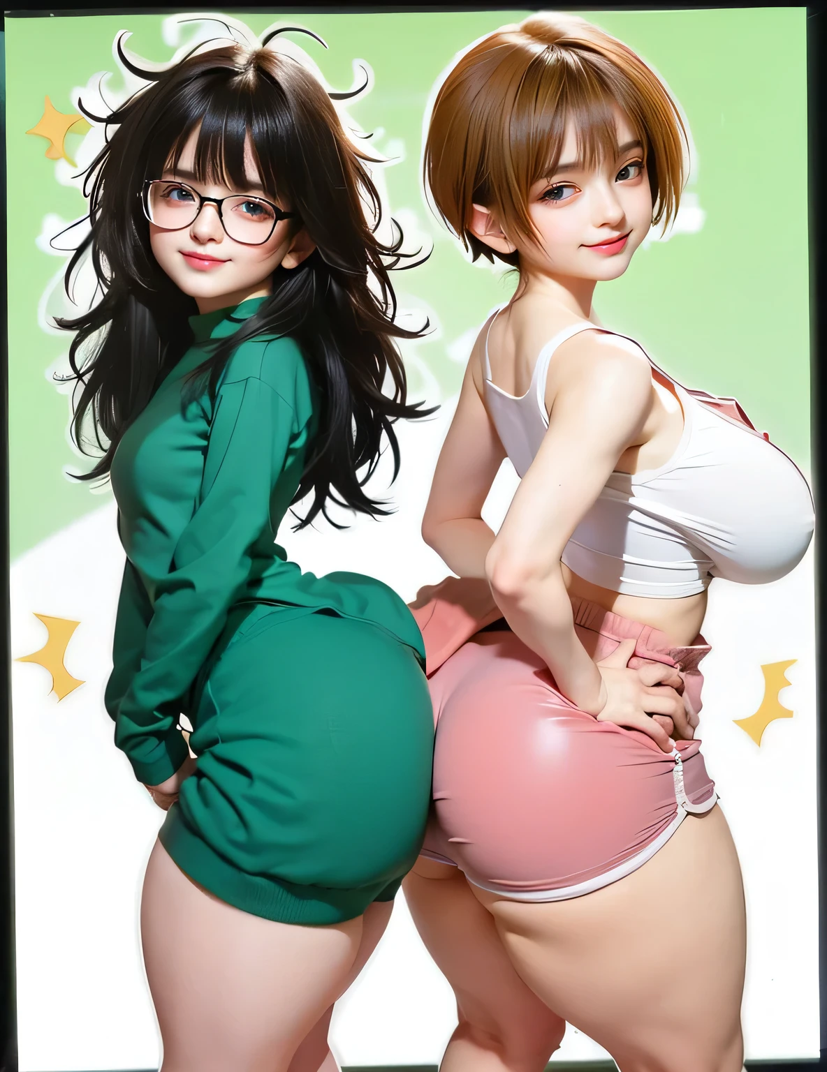 ((masterpiece)),(((highest quality))),((Reference Sheet, Character Design, in front, looking at the viewer , girl with glasses, ~ ~ in front posing, Mr..々Hairstyle, Mr..々Performance, Facial Expressions)), 30-year-old girl nude sitting on the floor eating popsicle, Cute type, (curvy:1.4), (normal ass:1.4), Realistic buttocks, Big Breasts, huge tits , thick thighs, Long legs, It's not a big deal, ((High quality fabric, nude, no panties, bra, )), ((sitting on the floor eating popsicle :1.0) eating popsicle