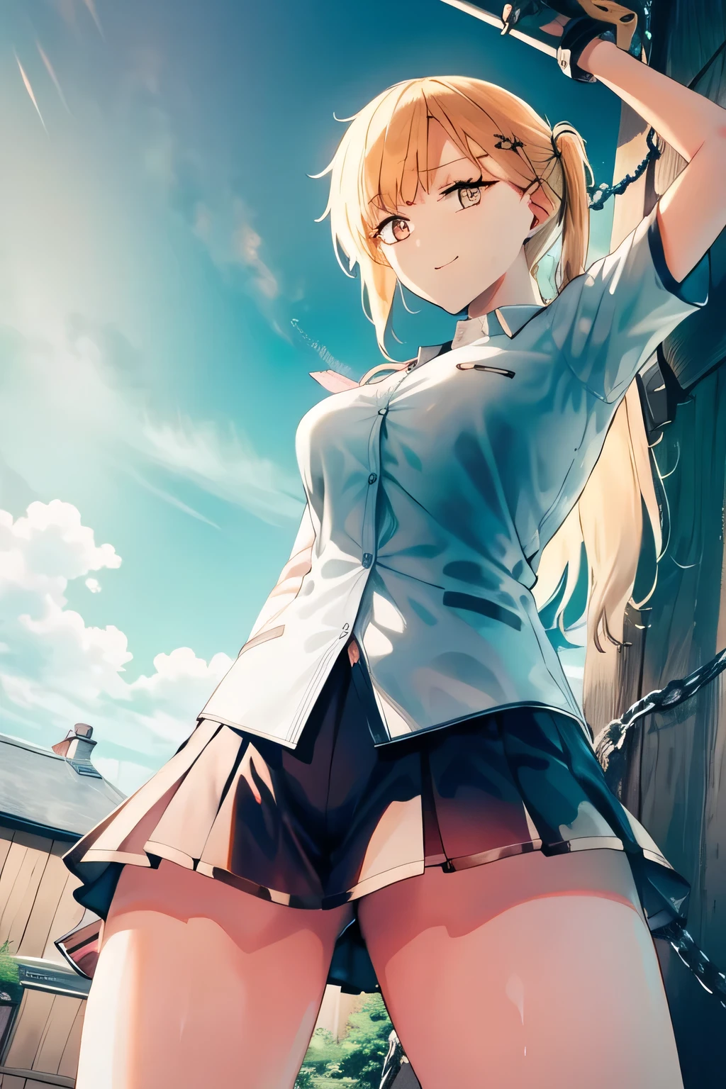 Blond wavy long-haired woman, Smile Yang ,She is standing at her teacher's house?、If possible,,when wearing a high school uniform、Please draw the details of the Japanese sword accurately {X} Please draw the details of the Japanese sword accurately,(((, I'm attending a summer festival、grimace))),,I am alone ,teacher's house with a cane,Can you draw the details of a long sword accurately,A woman fighting with a Japanese sword ,Please draw the details of the Japanese sword accurately {X} Please draw the details of the Japanese sword accurately、sunny day、Outdoors,The enemy is hiding ,(Let's draw a more delicate expression), , big breasts, thin waist , , ,Can you draw the details of a long sword accurately,The pattern on the Japanese sword is about 30cm long,The length of the Japanese sword is about 1 cmm,view from below,Please draw the details of the Japanese sword accurately,Great thighs in light clothing ,beautiful legs,I'm in trouble when touched,big breasts,standing with legs wide open,Dark Basement,depicting a scene where she suddenly gets trapped in a dark cave?,depicting details of her high school uniform, His arms are chained 、I'm in trouble,There are lots of octopuses,長いヘビの頭のようなdepicting details of her high school uniformを描くことができますか,dark background,