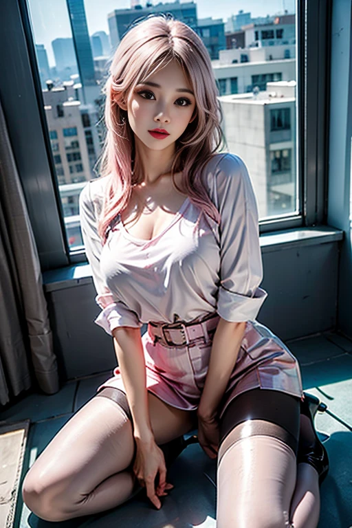 (((black Panties)))、(erotic posing),Dynamic posing,Arrange pose,dramatic,cinematic,detailed background,Hard NSFW,Top quality work，Photorealistic works，Ultra Premium Graphics，8K HD CG works，High-quality graphics，High-definition fine CG works，超A high resolution、Show Legs，close-up all over the body，10x pixel，Ultra-fine details：1.1，Advanced technical details：1.1Photographically realistic，Indoor lighting effects：1.5，Natural light：1.5. light effect（Virtual Light Effects：1.8），超A high resolution，(Shiny sparkle black Dress)，((pink hair))，Good looking double eyelids，ultradetailed eyes，lovely red lips, Rose cheeks, Face with delicate makeup ,（Advanced facial details：1.1）Collection of shiny black luxury dresses，black Sequin Dresses，Tight long skirt，Summer Sexy Hip Wrap Fishtail Sleeveless Commuter Maxi，(stiletto heelitts)，Beautiful long dresses，In the banquet hall，Women's Artwork，full-body view，overall look is very erotic, amazing,Large round chest、Beautiful eye details、Very slender eyes、Beautiful eyelashes、beautiful double eyelid,(((dress lift, Panties and (black stockings) are visible)))