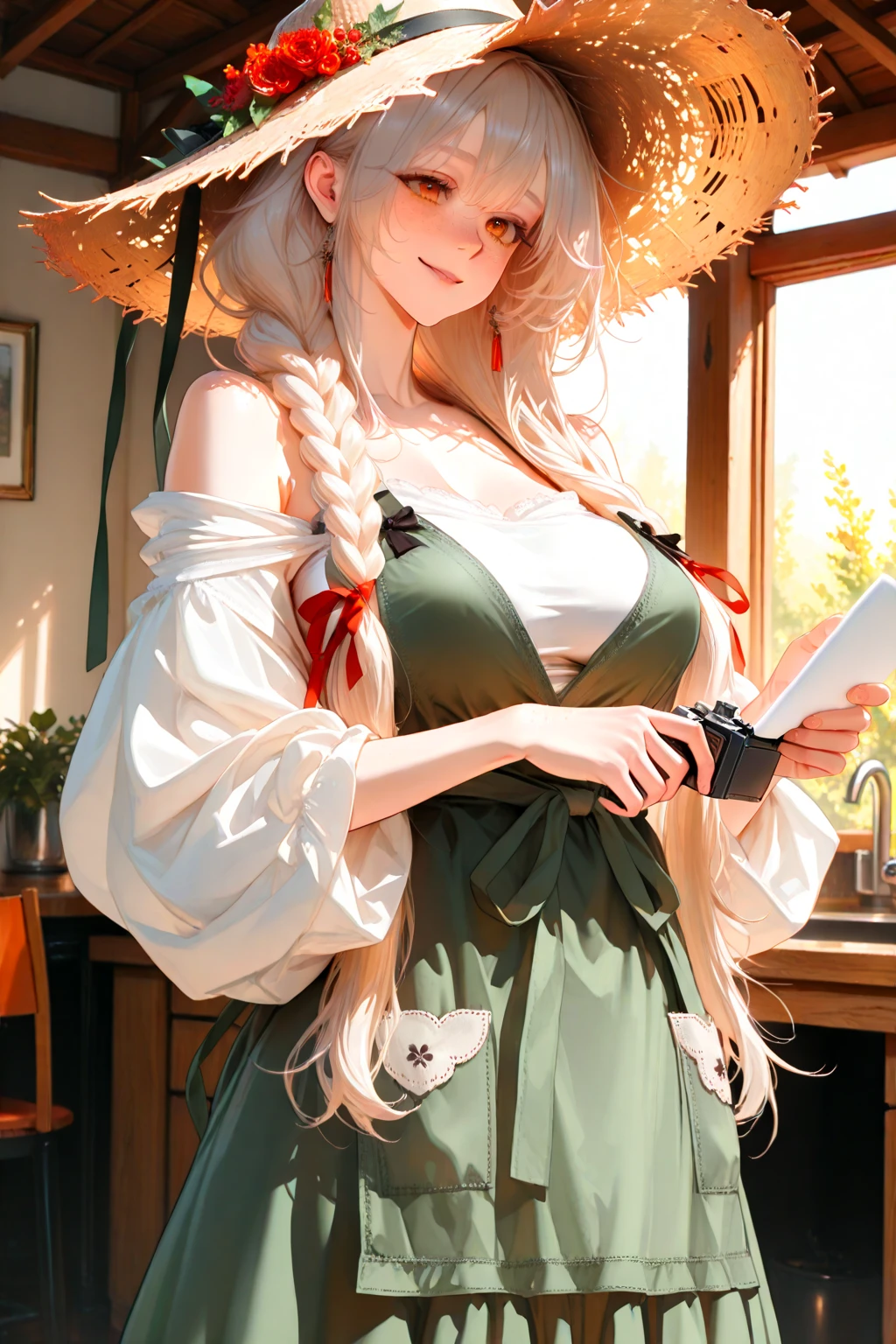 (masterpiece, best quality) detailed, 1character ,  Wearing black tights, silver accessories , blonde ,elegant, pointed ears ,sweater，leaking breasts，开胸sweater