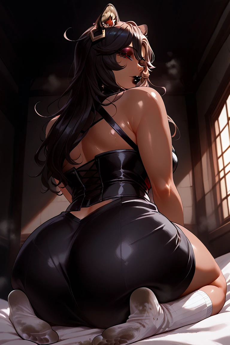 live-action, underwear, auntie, big ass, black thong, thick thighs, thigh highs, Ariana Grande, getting spanked by another woman