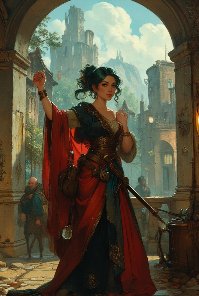 Character portrait for DND online games, trickster main characteristic dexterity, kind with a sense of justice