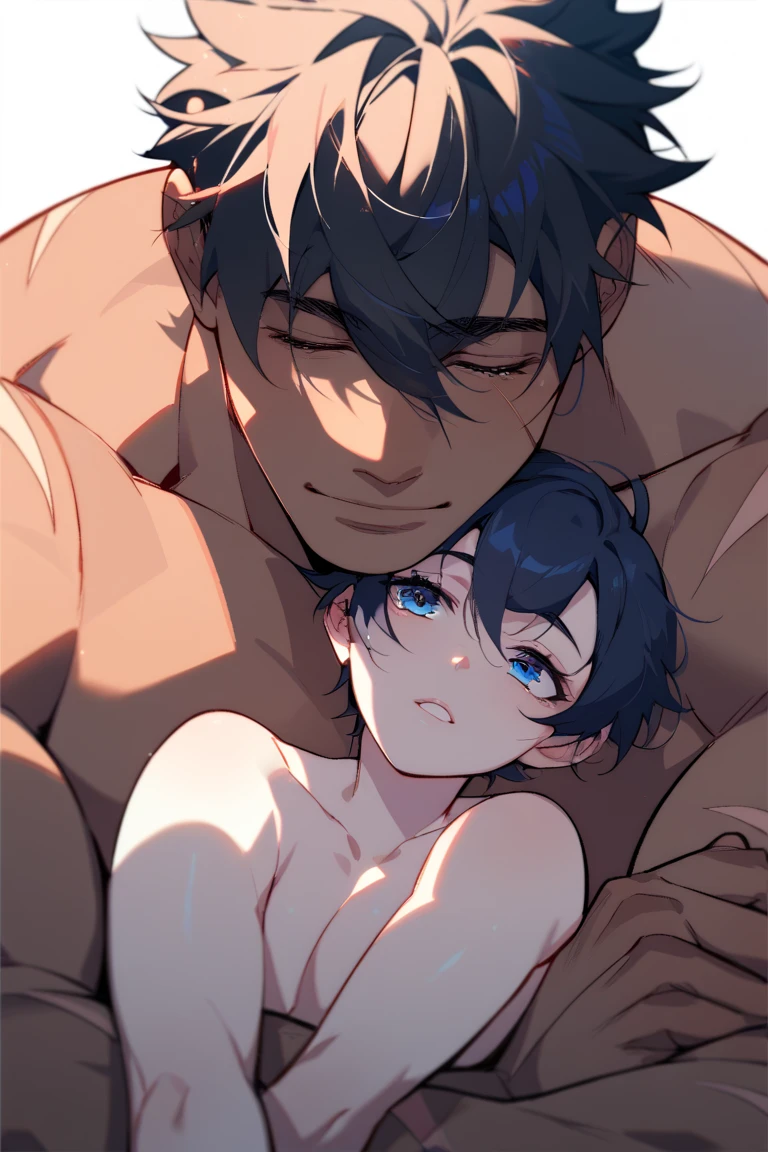 super fine illustrations,1 boy,A little boy 150 cm tall,brunette color hair,blue color eyes,White skin,Heart to eye,Ponytail hairstyle,perspired,Shirtless,Lewd expression,Sexy,Gay,pleasant sensation,vehement,Femininity,(Wear only briefs),There is a milky white liquid on the body,There are pronounced male genitalia,Homosexuality,The erection,Be red in the face,big breasts exposed cleavage,Drooling over male genital details,drenched all over the body,Precise legs,(Conspicuous male genitalia),Animate,Full body like,