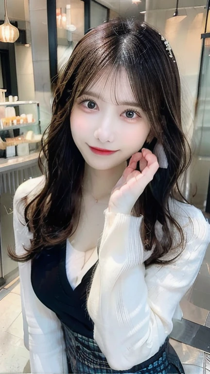 table top, highest quality, shape, Super detailed, finely, High resolution, 8k wallpaper, 完璧なダイナミックな構shape, beautiful and detailed eyes, medium hair, small breasts, natural color lip, random sexy pose,smile,20 year old girl、midnight、beautiful and detailed face、perfect and beautiful face,Big eyes、RAW photo、Expressing feminine poses with your whole body、beautiful and detailed eyes、small face、beautiful duplex、slim face and style,luxury brand mink coat(inner:winter dress)、beautiful golden ratio face,Twin Ponytail Hair,bright look