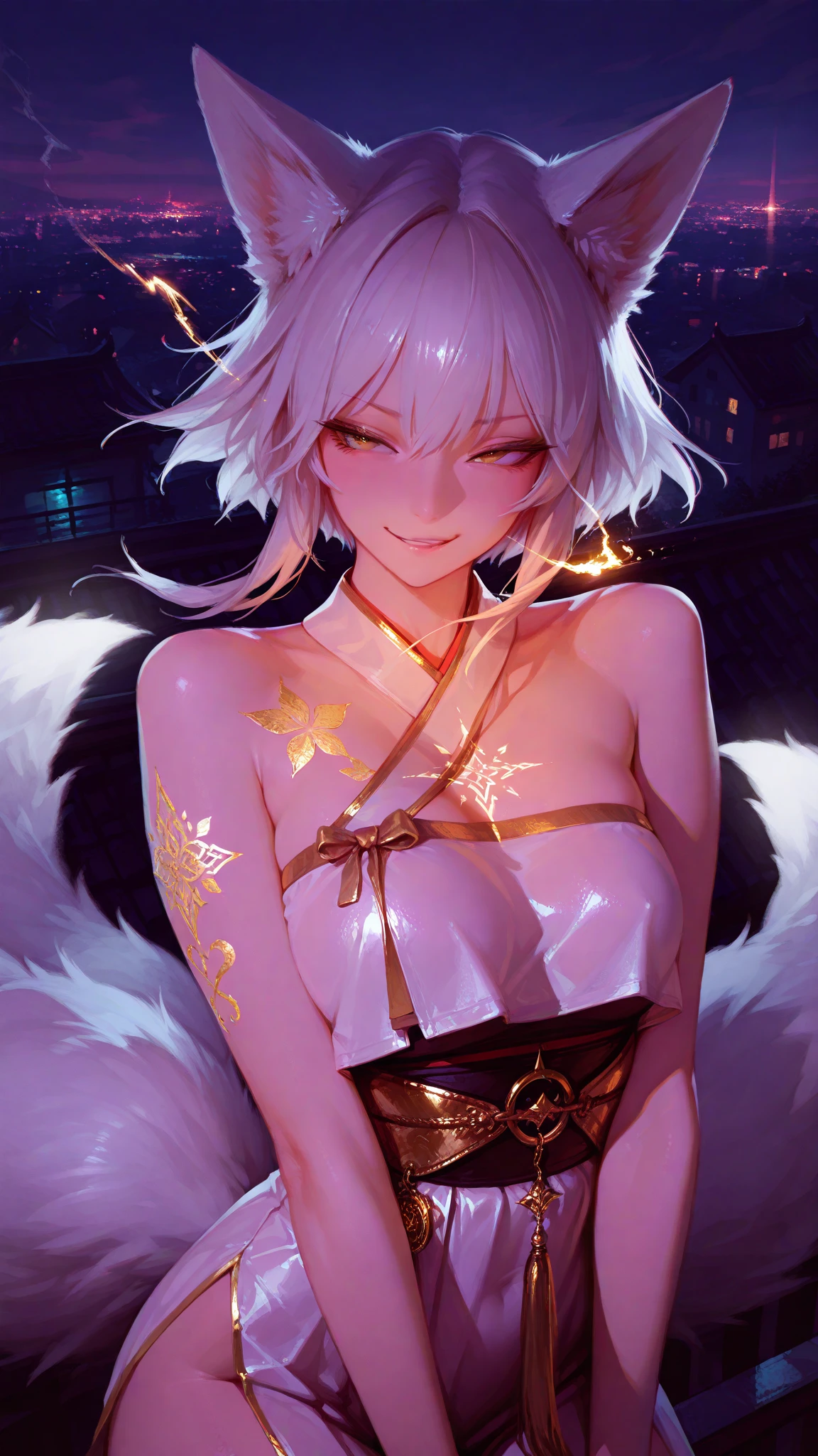 1 girl, alone, Whole body,Black eyebrows, Shiny Hair, (Iridescent white hair), Earrings, bangs, gem, mask, Brantbang, Red eyes,Blurred, hair ornaments, short hair, Side Lock,Platform boots,No panties pussy vagina pussy pussy no panties navel navel