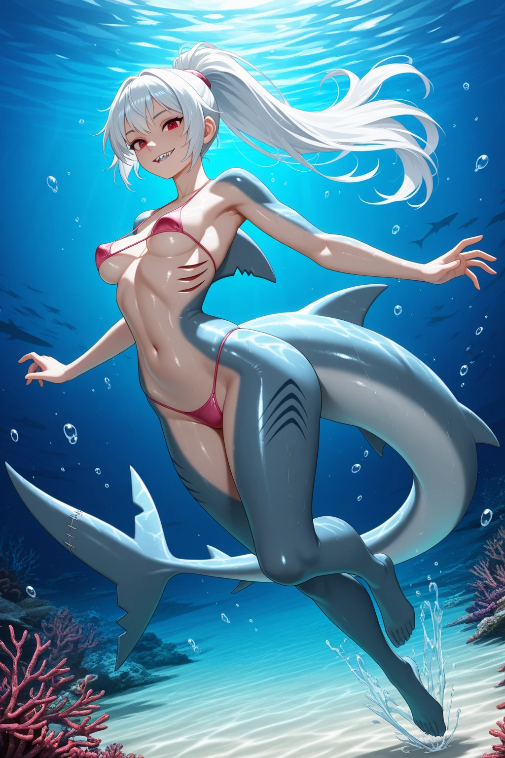 NSFW:1.6、((From below:1.2))、(Show your crotch)、(Small breasts、Completely ?????、Dynamic pose:1.1), One cute girl, Spread your legs, (??? Tentacles Entering Vagina,return :1.6) ,Many tentacles are wrapped around the girl, (The tentacles are caressing her nipples、The tentacles are wrapped around the legs, masterpieceの触手が腰に巻き付いている, The tentacles are wrapped around his arm),????????,Silver Hair, Through clenched teeth, Embarrassing, shy, blush, saliva, Release your lips, Scared, Torn, Moaning, panicked,Anime Style, Verism, masterpiece, Anatomically correct, Very detailed, Attention to detail, Highest quality, 4K, High resolution、Ocean、Hair between,Twin tails,Very long hair,Aqua Eye