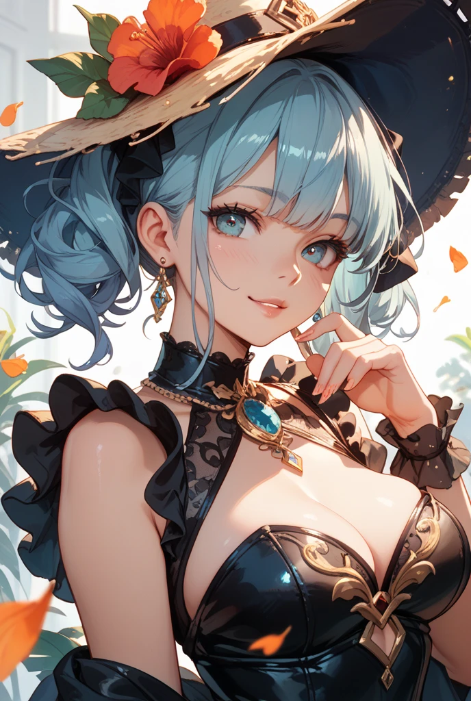 (master piece, high-quality, Mystical, Beautifully Aesthetic, ideal ratio of body proportions, image art, Impresionism), (ultra high resolution, 8K RAW photo, photo realistics, natural lighting, textile shading), (1 matured woman:1.3, solo:1.5, milf:1.1, nsfw:1.25), (Fractal pattern Art:1.2), shinny skin, tile patterns, ((alice in the wonderland:1.2, a girl floating in air:1.35, smiling with half-closing eyes)), ((flying PlayingCards, Trump, floating tea cup, floating tea pot, pocket watch:1.3, big mirror, lip sticks, candys, jam bottles)), cute animetic white rabbit, ((dark-Blue dress :1.5, a miniskirt, White Apron, white sock)), (platinum-blonde, tied hair with a ribbon), (Blue eyes, bright pupils with highlights, detailed eyes), (lying on your back:1.2, leaning backward:1.2, with rising up legs:1.3), ((dutch angle:1.5, full body:1.3, from below:1.2)), Exotic wallpapers, colorful image, simply background, fantastic, fantasy:1.5, ((correct anatomy:1.5, correct hand)), 