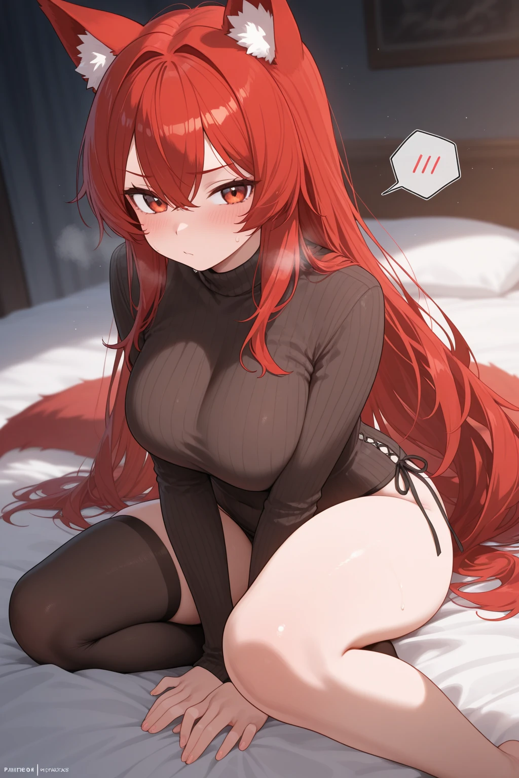 best quality, masterpiece, high quality, insanely detailed, ichika nakano, one-piece swimsuit, breasts, pantyhose, blush, leg spread