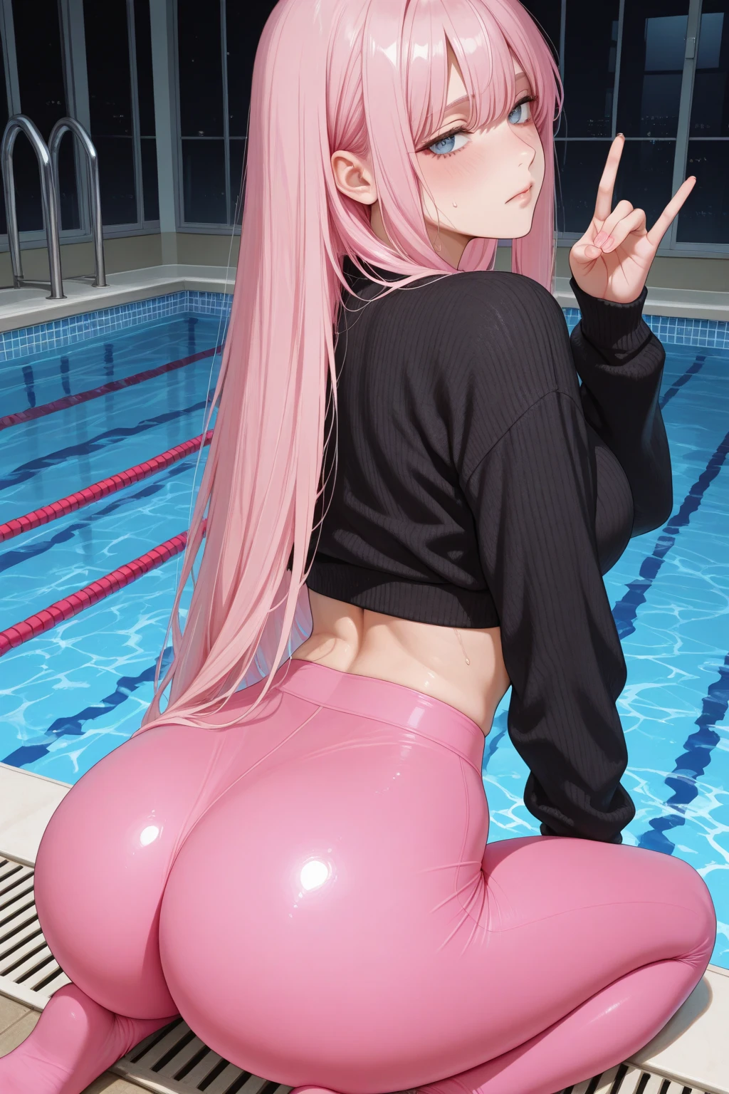 score_9, score_8_up, score_7_up, source_anime, 1boy, solo, bulge, femboy, astolfo, fate, small erection bulge, shota, teen, young, very young, presenting, ((shota)), grinning, feminine, girly hips, slender waist, long ponytail, small penis, small balls, midriff, bikini top, soft and feminine body, smooth flat chest, slender, cute, hourglass figure, otoko no ko, girly, feminine, pool, wet, young, pretty as, pert butt, full asscheeks, presenting ass, glancing over shoulder, (view from behind), offering his ass, pulled down bottoms, buttcheeks, spoken heart, bending forward, pert butt, ass up, ((motion lines)), ass shake, hipsway, aftersex, cum in ass, blush,