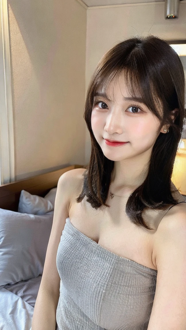 (big round breasts: 1.6), (half body), very delicate and beautiful, masterpiece, highest quality, ultra high resolution, 16k, realistic, ultra detailed, 1 girl, forehead, black hair, solo, ((very voluptuous glamor )), Narrow slit eyes, dark eyes, sparkling eyes, black hair, gloves, dress, luxurious jewelry, earrings, piercing eyes, elbow grooves, hair tied back with hands raised, mesh demi-cup off-shoulder bra in random colors, random colors Mesh short dress, various postures, long eye makeup, narrow eyes, smile, lipstick, complex petal patterns, rim light, backlight, pastel colors, studio lighting.