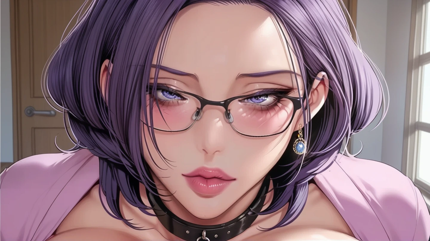 （（（完美figure，figure，suit， gray shirt，hip-covering skirt（（（JMT,Glasses,purple hair,short hair,purple eyes,MiJungdef，purple eyes，purple hair，medium hair，）））型figure:1.7））），((masterpiece)),high resolution, ((Best quality at best))，masterpiece，quality，Best quality，（（（ Exquisite facial features，looking at the audience,There is light in the eyes，Happy，lol））），（（（Interlacing of light and shadow，huge boobs））），（（（looking into camera，black background，Exaggerated perspective , ultra wide shot,
blurry hand foreground)）））