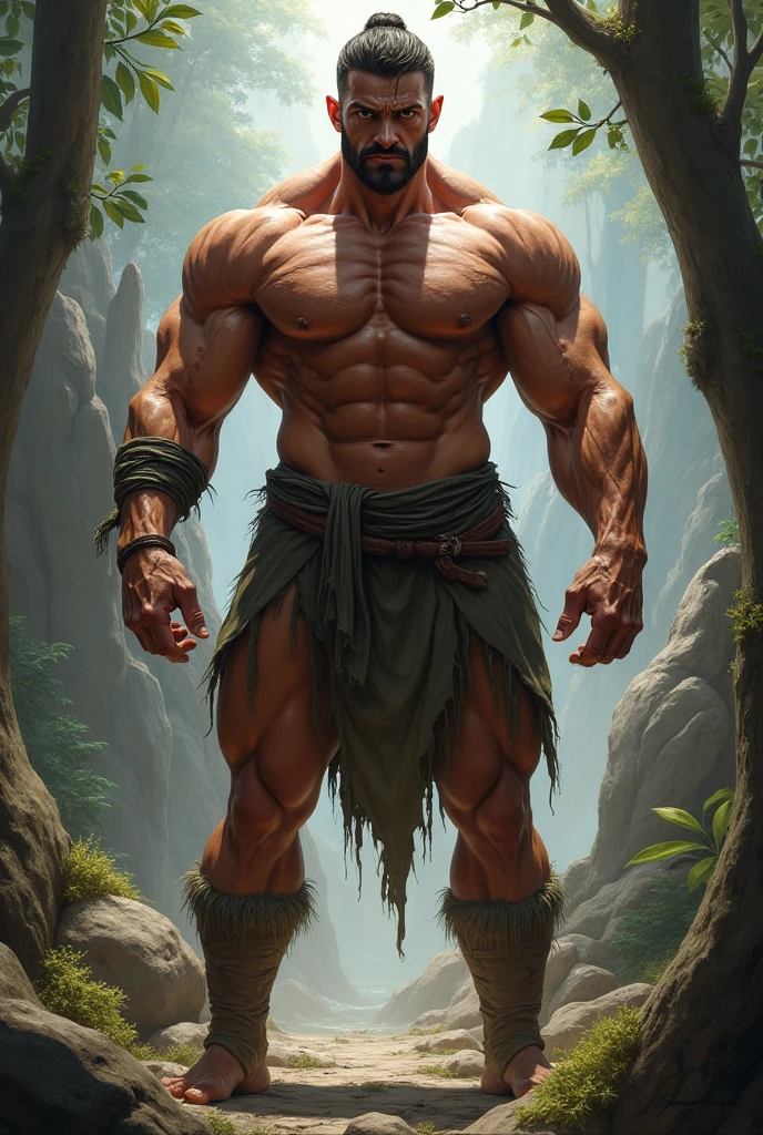 (Masterpiece, Best quality), 1 person, musculous, short detailed hair, with brown eye, complex, (dress room), loose,full bodyesbian, Bare topless, vivd colour,(depth of fields:1.2),(abs),Be red in the face,looking at viewert,spread their legs,chest muscle, son goku, tired face, open mouth, high detailed jungle background, tanned skin, skinny muscular, oily naked, thick black armpit hair, high detailed armpit hair, lying arms raised, detailed muscular stomach, raised legs squatting, open anus wide detailed high, big veined penis with semen flowing spilled