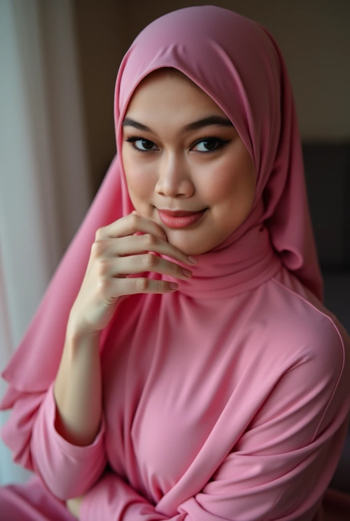 ((HIJAB)), ((YELLOW LINGERIE)), ((SHORT HIJAB)), Portrait photo of a matured chubby malay girl, curvy, (laughing:1.2), hijab,malaysian, posing, look at a camera, nerd, wear white shirt and short pleated skirt, full body, room background, big breast,nighttime, backlit, epic realistic, hyper detailed, detailed skin texture, mole below eye, natural skin texture, mole in body, insane details, intricate details, accent lighting, soft volumetric light, bokeh, (dramatic light:1.2), (neutral colors:1.3), cross process, living room background, ((detailed realistic face and eyes)), good lighting, 8K resolution, Legs Wide Open, spread Legs, lying on bed, Liquid from the Crotch, Blushing, fat,