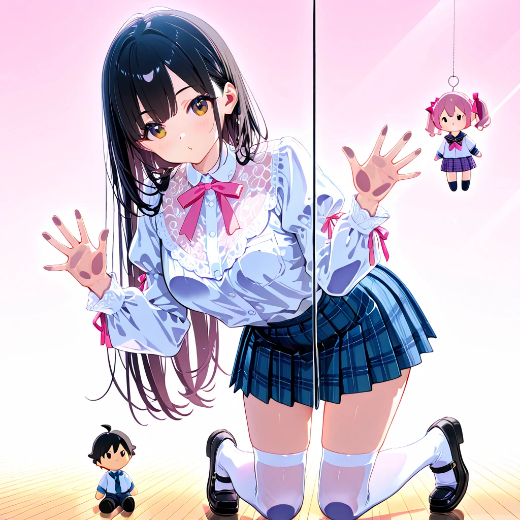 masterpiece, Highest quality, High resolution, Ichigoya, alone, Red neckerchief, , Super large ,pubic hair、Nipples、Areola、Thighs、Navy knee-high socks、High resolution、Colorful